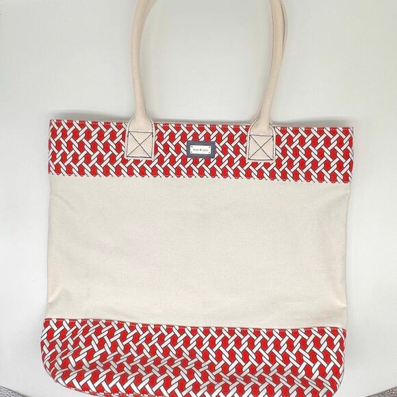 Nautical Canvas Tote Large Bag Red & Natural Ame and Lulu - Picture 5 of 9